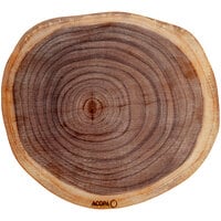Acopa 14 inch Round Live Edge Acacia Wood Serving Board