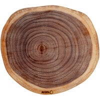 Acopa 14" Round Live Edge Acacia Wood Serving Board