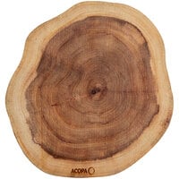 Acopa 12 inch Round Live Edge Acacia Wood Serving Board
