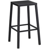 Holland Bar Stool Backless Steel Mesh Outdoor Counter Stool with Black Wrinkle Finish