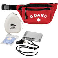 Kemp USA 10-103-RED-S2 Red First Aid Hip Pack with Lifeguard Essential Supply Pack