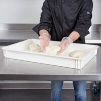 Cambro DB18263CW148 Camwear 18 inch x 26 inch x 3 inch White Polycarbonate Pizza Dough Proofing Box