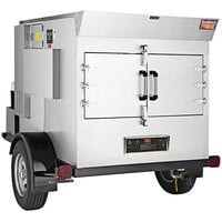 Southern Pride SPK-500 Liquid Propane Stainless Steel Rotisserie Smoker and Rail Trailer Package - 75,000 BTU