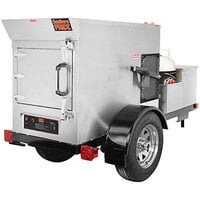 Southern Pride MLR-150 Liquid Propane Stainless Steel Rotisserie Smoker and Rail Trailer Package - 65,000 BTU