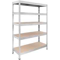 AR Shelving 20" x 39" x 71" 5-Shelf Galvanized Boltless Rivet Fiberboard Shelving Unit