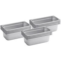 Choice 1/3 Size 4 inch Deep 24 Gauge Anti-Jam Stainless Steel Steam Table / Hotel Pan - 12/Set
