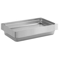 Choice Full Size 2 1/2 inch Deep 24 Gauge Anti-Jam Stainless Steel Steam Table / Hotel Pan - 6/Set