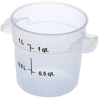 Carlisle 1 Qt. Clear Round Polypropylene Food Storage Container
