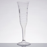 Fineline Flairware 2106 5 oz. Clear Plastic 1 Piece Champagne Flute - 8/Pack