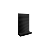 48" x 18" x 84" Black Single-Sided Slatwall Starter Gondola Merchandiser