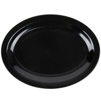 Carlisle KL12703 Kingline 12" x 9" x 1 3/16" Black Oval Platter - 12/Case