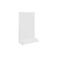 48" x 18" x 84" White Single-Sided Slatwall Starter Gondola Merchandiser