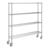 Steelton 14" x 72" NSF Chrome 4-Shelf Kit with 72" Posts and Casters
