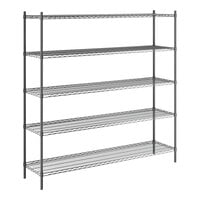 Steelton 18" x 72" NSF Black Epoxy 5-Shelf Kit with 72" Posts