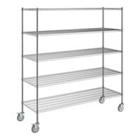 Steelton 24" x 72" NSF Chrome 5-Shelf Kit with 72" Posts and Casters