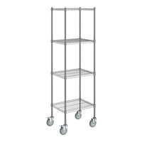 Steelton 18" x 24" NSF Chrome 4-Shelf Kit with 72" Posts and Casters