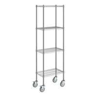 Steelton 14" x 24" NSF Chrome 4-Shelf Kit with 72" Posts and Casters