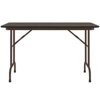 Correll Folding Table, 24 inch x 48 inch Melamine Top, Walnut