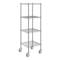 Steelton 24" x 24" NSF Chrome 4-Shelf Kit with 72" Posts and Casters