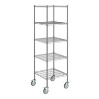 Steelton 24" x 24" NSF Chrome 5-Shelf Kit with 72" Posts and Casters