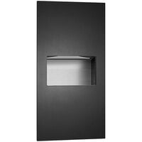 American Specialties, Inc. Piatto 10-64623-41 Recessed Paper Towel Dispenser and 2.2 Gallon Waste Receptacle with Black Matte Phenolic Door
