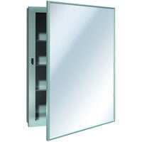 American Specialties, Inc. 14 1/4 inch x 20 1/4 inch Enameled Steel Surface-Mounted Medicine Cabinet with Mirror 10-8338