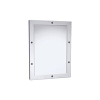 American Specialties, Inc. 12 inch x 16 inch Polished Stainless Steel Wall Mounted Framed Security Mirror 10-105-14
