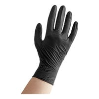 Noble 4 Mil Black Biodegradable Powder-Free Nitrile Gloves - 1,000/Case