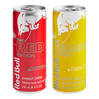 Red Bull Watermelon and Tropical Assorted Variety Energy Drink 8.4 fl. oz. Can - 48/Case
