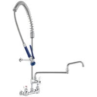 Waterloo 1.15 GPM Wall-Mounted Pre-Rinse Faucet with 8 inch Centers and 18 inch Double-Jointed Add-On Faucet