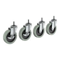 Steelton 4" Poly Casters - 2 with Brakes - 4/Pack