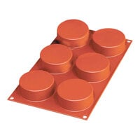 Silikomart 6 Compartment Cylinder Silicone Baking Mold - 2 3/4" x 1" Cavities SF205