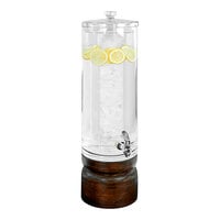 Cal-Mil Heritage 3 Gallon Round Beverage Dispenser with Ice Chamber and Dark Oak Base 22441-3-112