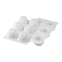 Silikomart Curve Bloom 6 Compartment White Silicone Baking Mold - 2 11/16" x 2 1/16" Cavities CURVE BLOOM120