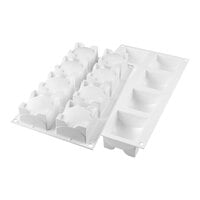 Silikomart Curve Square Sphere 8 Compartment White Silicone Baking Mold - 2 3/8" x 2 3/8" x 1 1/2" Cavities CURVE SQUARE SPHERE 110