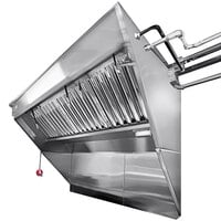 Halifax FTHI440 4' x 40 inch Type 1 Concession Trailer / Food Truck Hood System with Integrated Fan