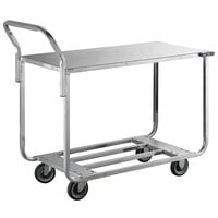 Winholt WX-1000KA/B-WM Two Shelf Stocking Cart with Bumpers and Handle - 41" x 20"