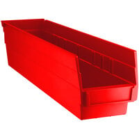 Red Shelf Bin, 17 7/8 inch x 4 1/8 inch x 4 inch