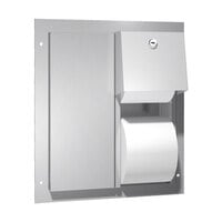 American Specialties, Inc. 10-0032 Stainless Steel Partition-Mounted Dual Access Twin Hide-A-Roll Toilet Tissue Dispenser