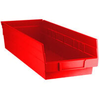 Red Shelf Bin, 17 7/8 inch x 6 5/8 inch x 4 inch