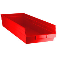 Red Shelf Bin, 23 5/8 inch x 8 3/8 inch x 4 inch