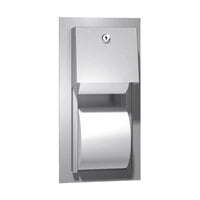 American Specialties, Inc. 10-0031 Stainless Steel Recessed Twin Hide-A-Roll Toilet Tissue Dispenser