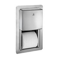 American Specialties, Inc. Roval 10-20031 Stainless Steel Semi-Recessed Twin Hide-A-Roll Toilet Tissue Dispenser