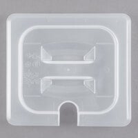 Cambro 60PPCHN190 1/6 Size Translucent Polypropylene Handled Lid with Spoon Notch