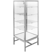 Econoco 24" x 24" x 63" Chrome 4-Shelf Glass Showcase Tower