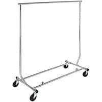 Econoco 48" x 65" Collapsible Heavy-Duty Garment Rack with Adjustable Hangrail