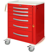 Harloff A-Series 36 3/4" x 22" x 43 3/4" 6-Drawer Aluminum Medical Cart with Breakaway Lock MPA3030B06