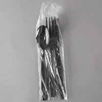 Visions Wrapped Black Heavy Weight Plastic Cutlery Pack with Knife, Fork, and Spoon - 500/Case