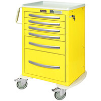 Harloff A-Series 30" x 22" x 43 3/4" 6-Drawer Aluminum Medical Isolation Cart with Electronic Keypad Lock MPA2430EKC16