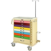Harloff M-Series 36 3/4" x 22" x 43 3/4" 9-Drawer Steel Pediatric Emergency Cart with Breakaway Locks MDS3030B09PED-EMG
